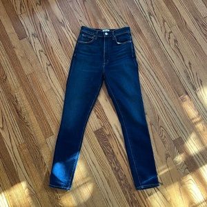 AGOLDE pinch waist dark blue wash
